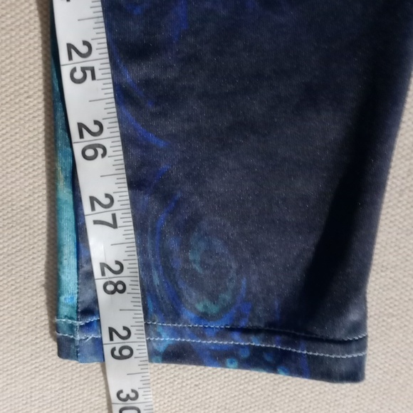BNWT good time USA fun boho blue and green print leggings size medium - Picture 6 of 7